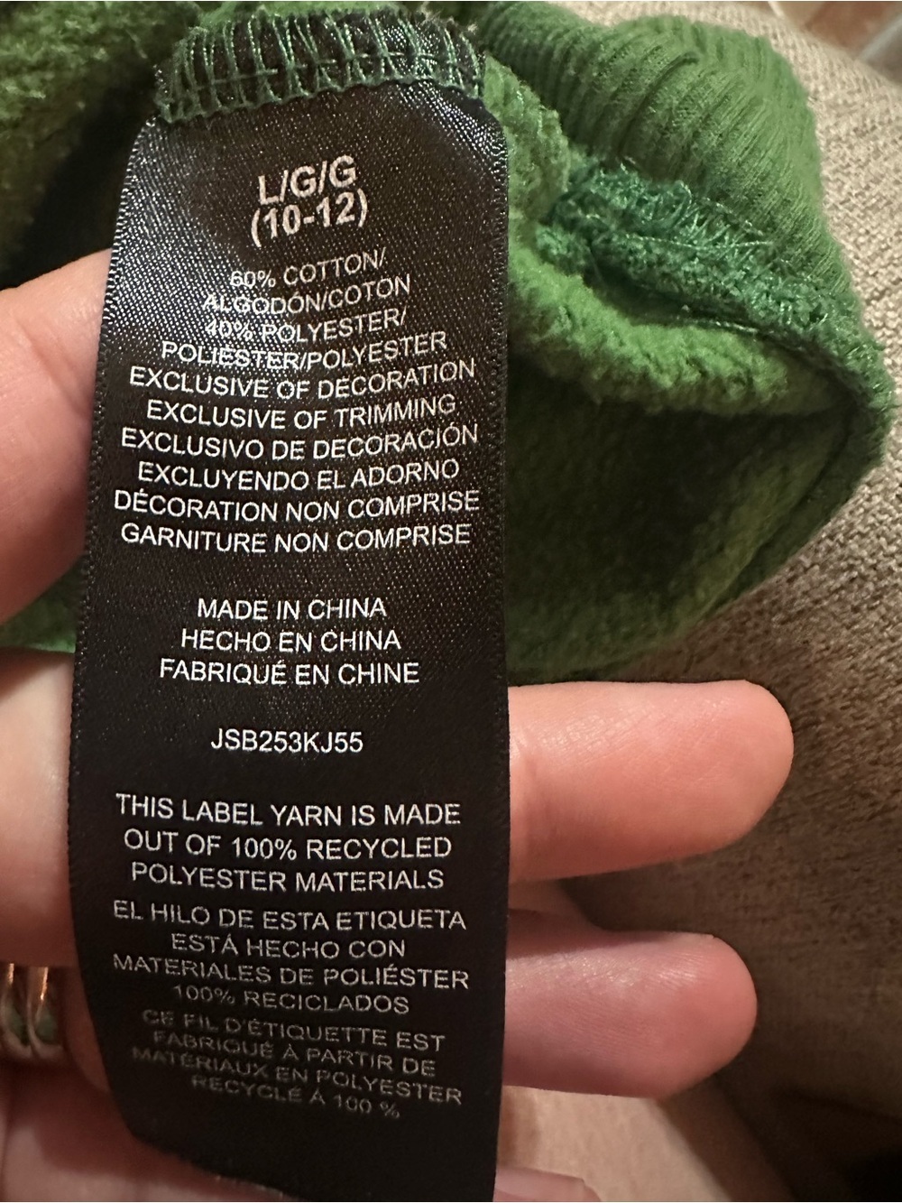 John Deere Green Hoodie with Yellow Logo - Picture 4 of 6